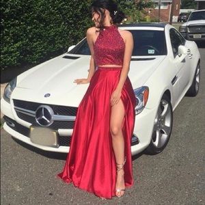 Sherri Hill Red Two Piece Dress